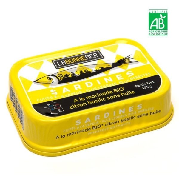 Sardines marinade BIO citron basilic sans huile - La Bonne Mer