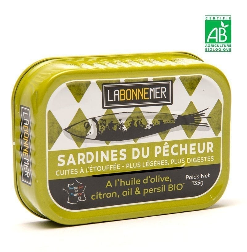 sardine du pécheur huile olive citron ail persil bio