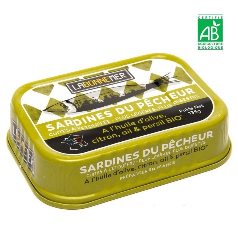 sardine du pécheur huile olive citron ail persil bio