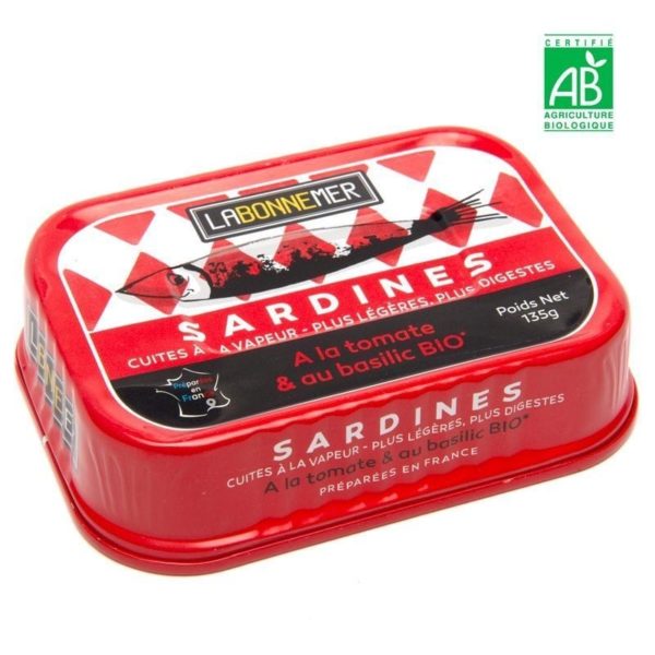 Sardines tomate et basilic BIO - La Bonne Mer