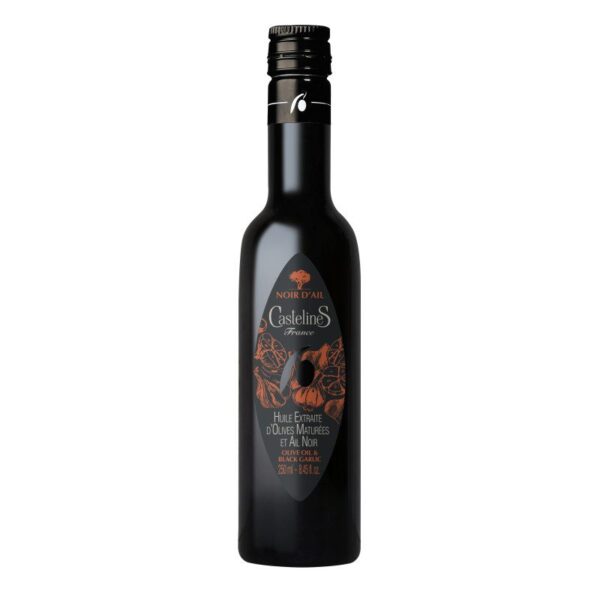 Huile d'olive maturée aromatisée à l'ail noir - Moulin Castelas