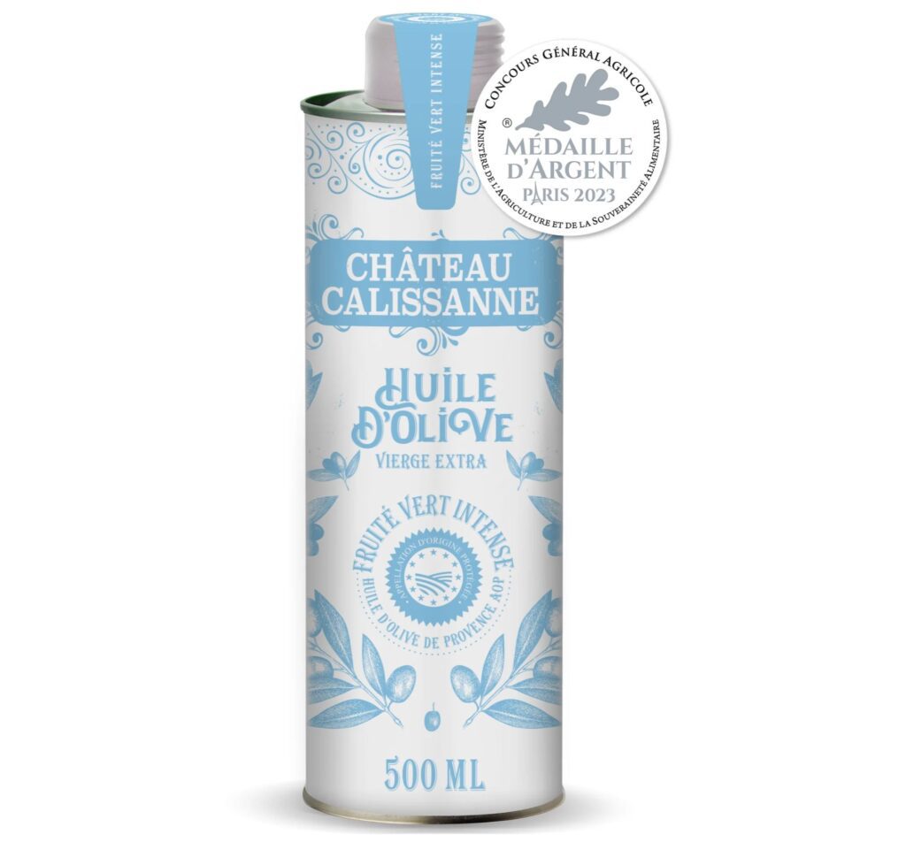 Château Calissanne sky blue bottle capsule